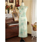 Green cheongsam 2026 new style improved youthful style new Chinese style dress summer elegant ancient style raglan sleeves image 5