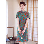 New Chinese style cheongsam for women summer style slim fit suitable for everyday wear short dress for petite women perfect for college entrance exams image 3