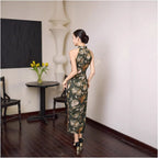 2026 Spring Summer New Retro Faux Acetate Long Cheongsam Women s Slim Fit Chinese Style Everyday Slim Fit Modified Dress image 2
