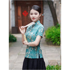 Yunya Summer New Chinese Style Classic Tang Suit Top for Women Slim Fit and Flattering New Chinese Style Summer Outfit 24J226 image 3