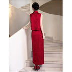 New Chinese style toasting dress for brides 2026 new embroidered cheongsam wedding dress Xiuhe dress engagement dress set image 5
