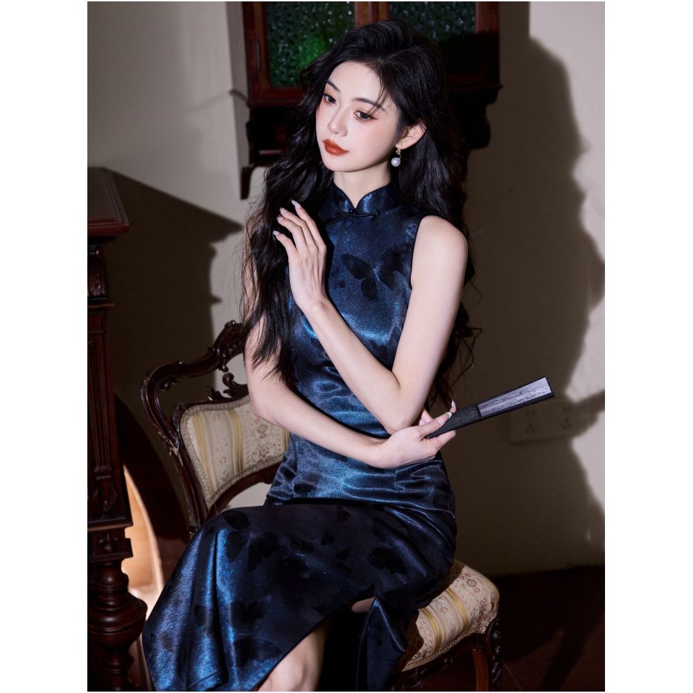 Ru Yun s Picking Flowers into a Painting A youthful and stunning Hong Kong style sleeveless cheongsam a new summer 2026 style for everyday cool women s wear image 2