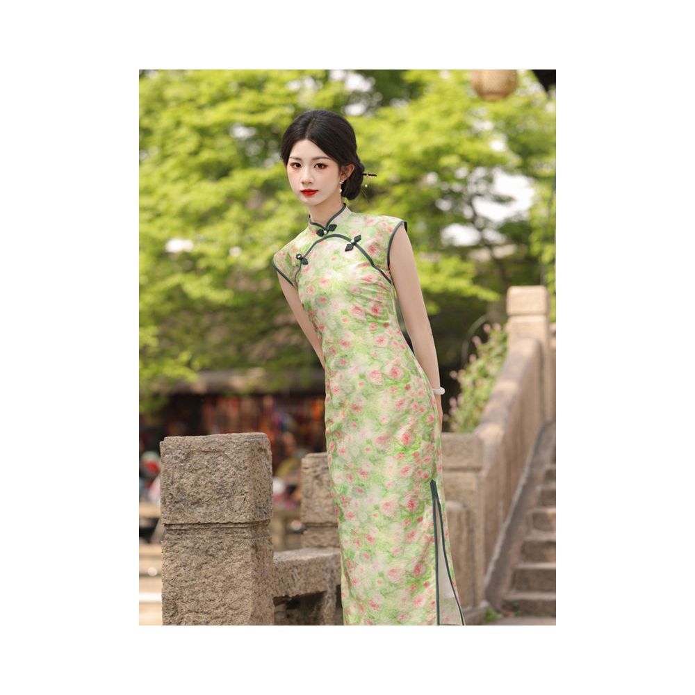 Sleeveless Long Cheongsam Dress 2026 New Style Casual High End Retro Youthful Style Republic of China Style Modified Dress for Women Summer image 1