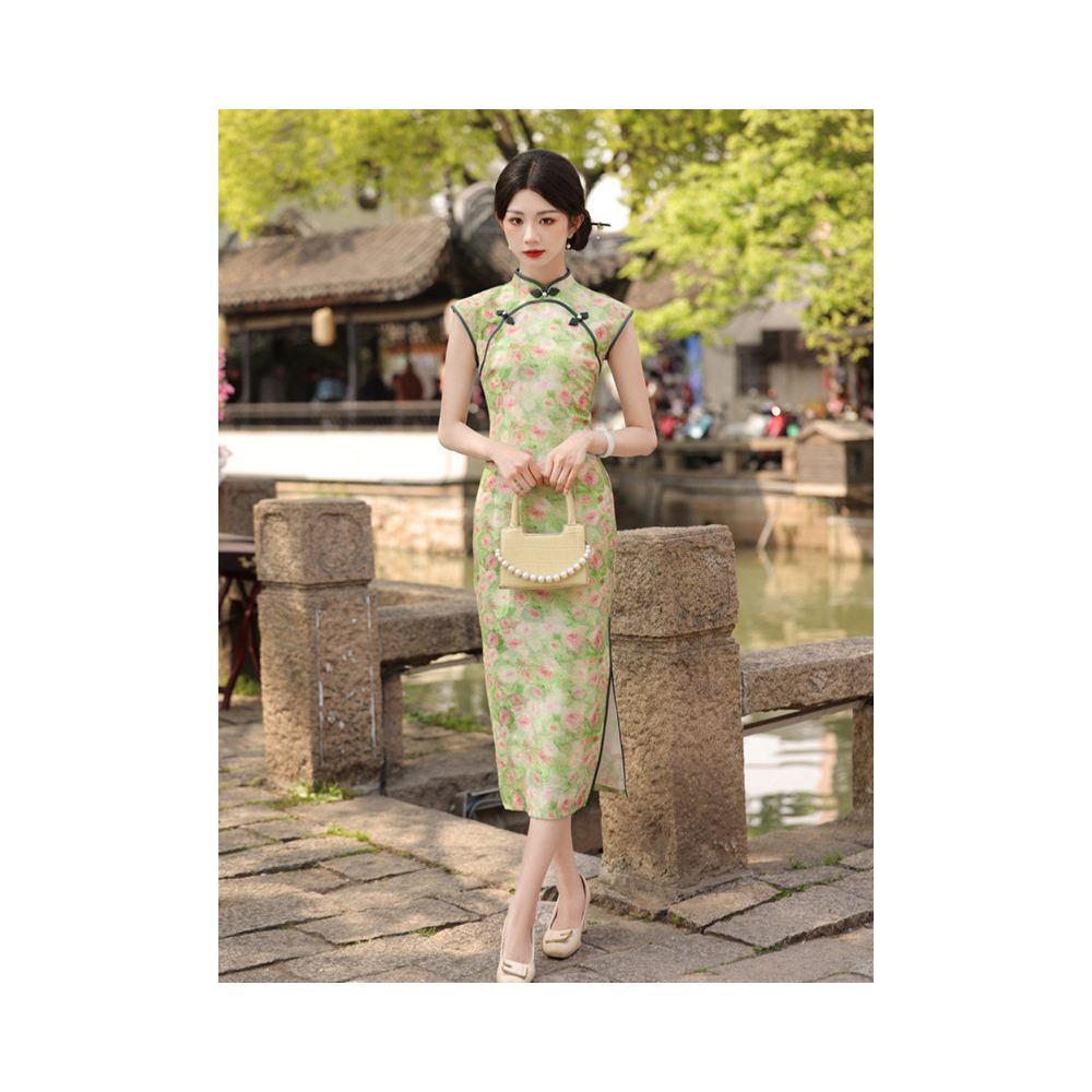 Sleeveless Long Cheongsam Dress 2026 New Style Casual High End Retro Youthful Style Republic of China Style Modified Dress for Women Summer image 2