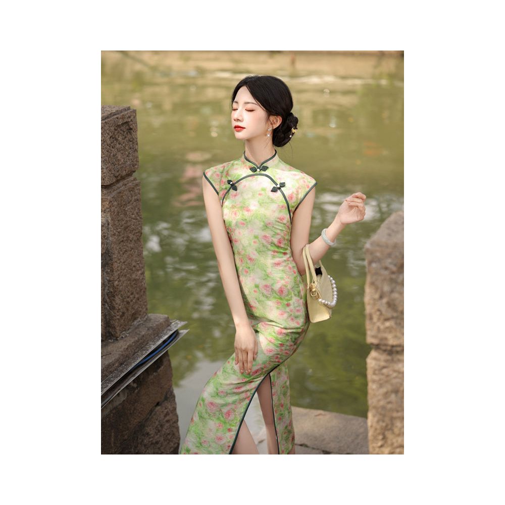 Sleeveless Long Cheongsam Dress 2026 New Style Casual High End Retro Youthful Style Republic of China Style Modified Dress for Women Summer image 4