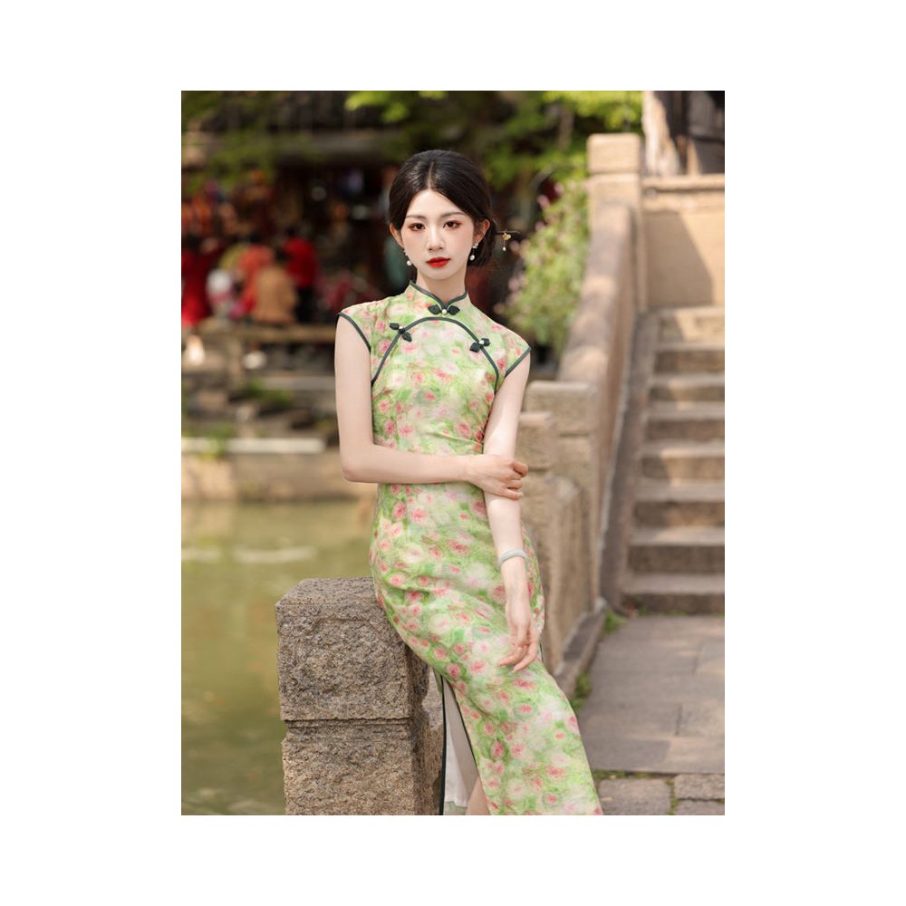 Sleeveless Long Cheongsam Dress 2026 New Style Casual High End Retro Youthful Style Republic of China Style Modified Dress for Women Summer image 5