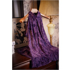 Muran s Diary Purple Flocked Halter Neck Cheongsam A New Chinese Style Classical Sexy Republic of China Style Elegant and Slimming Dress for Summer image 2