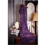 Muran s Diary Purple Flocked Halter Neck Cheongsam A New Chinese Style Classical Sexy Republic of China Style Elegant and Slimming Dress for Summer image 4