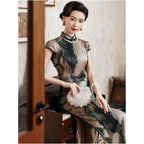 2026 Mulberry Silk Fabric Old Shanghai Retro Republic of China Style Cheongsam for Exam Takers High End Elegant and Sophisticated image 1