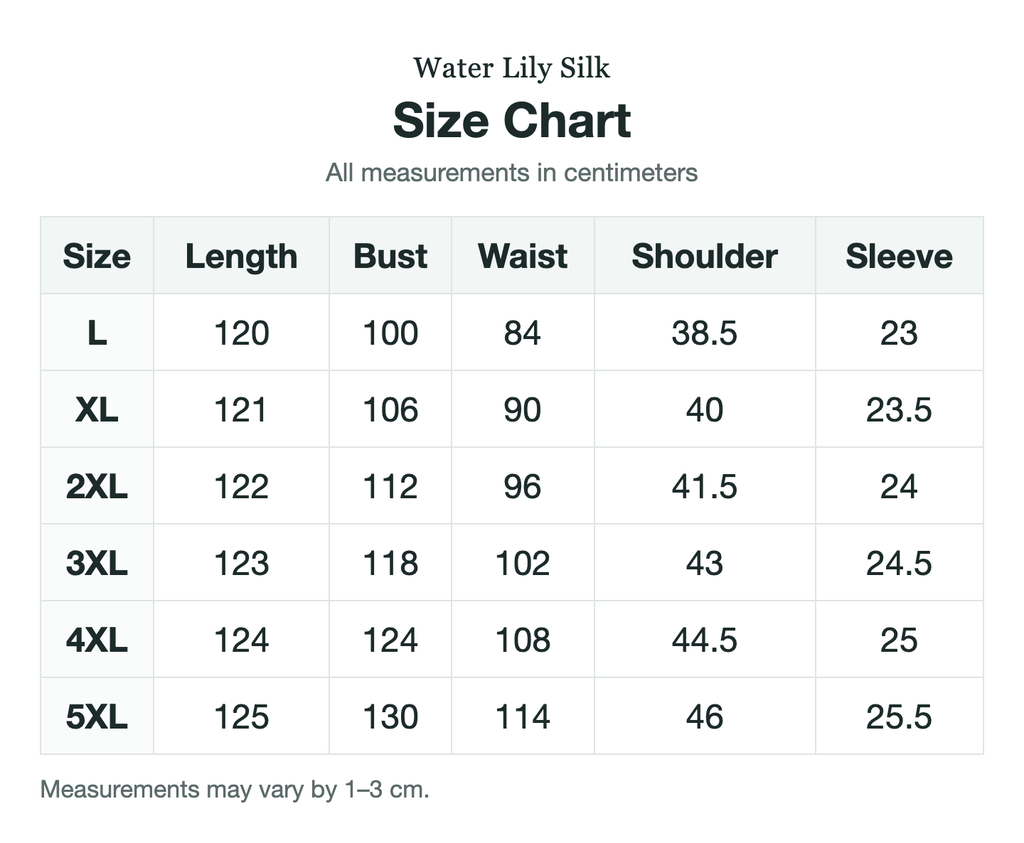 Size chart (cm)