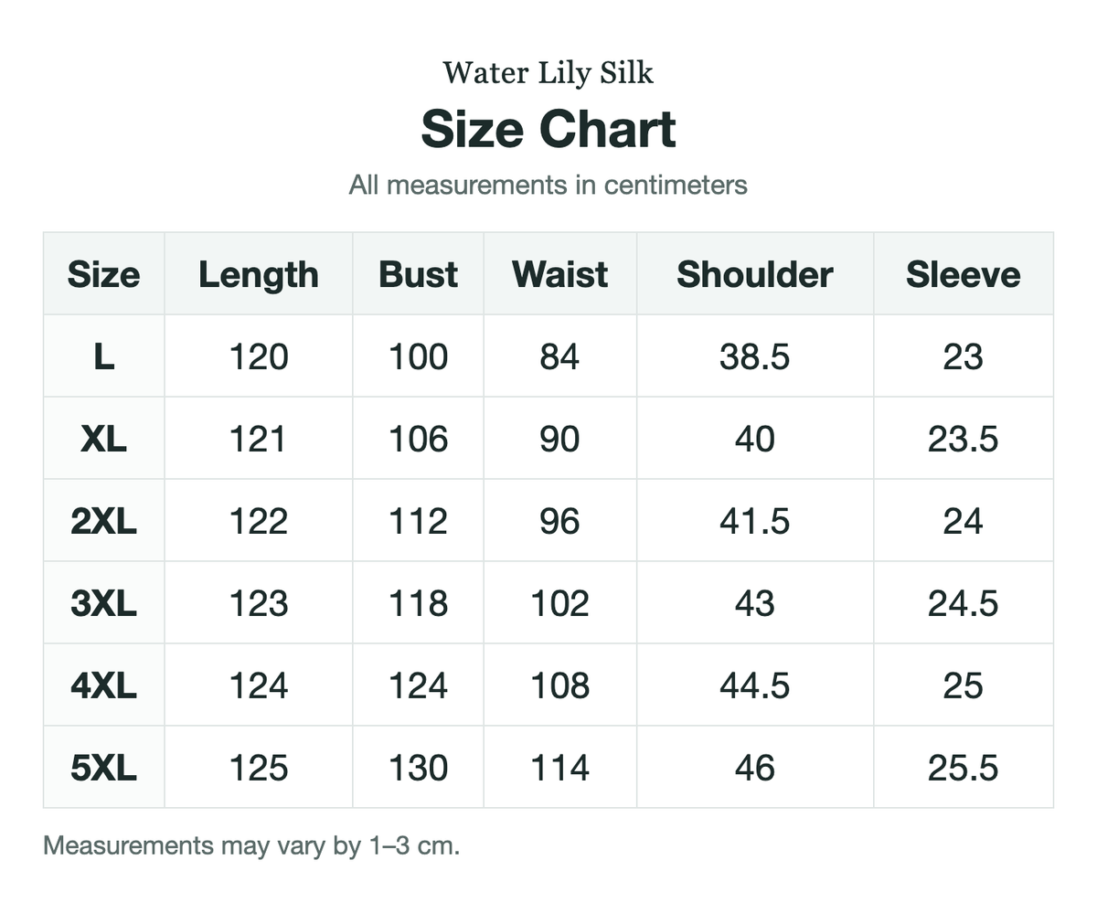Size chart (cm)