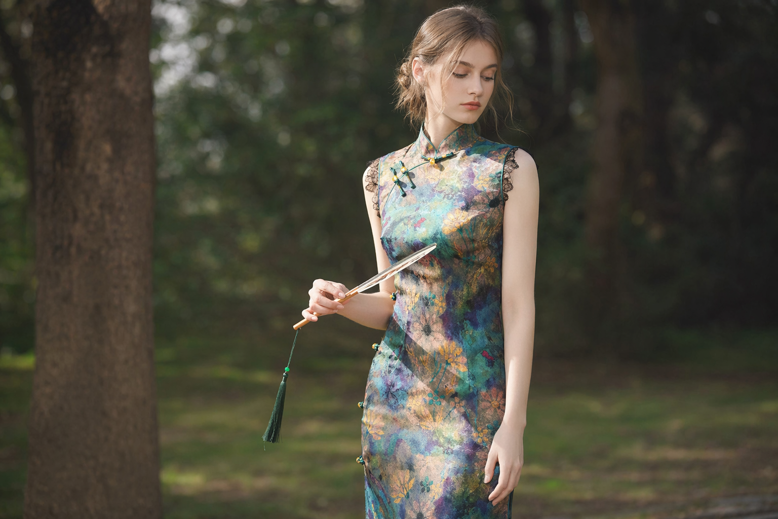 2024New sleeveless cheongsam, improved young style, vintage Republic of China style, old Shanghai elegance, suitable for daily wear