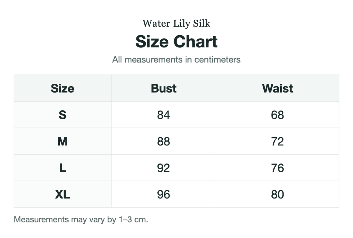 Size chart (cm)