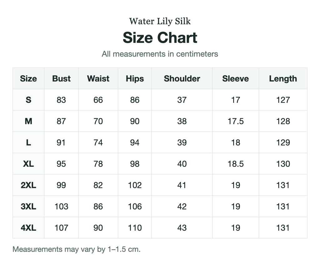 Size chart (cm)