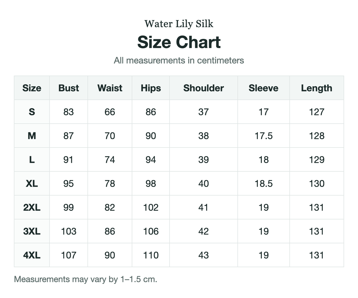 Size chart (cm)