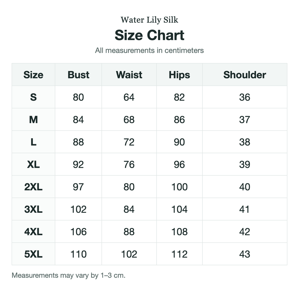 Size chart (cm)