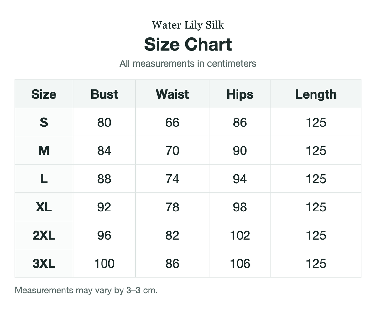 Size chart (cm)