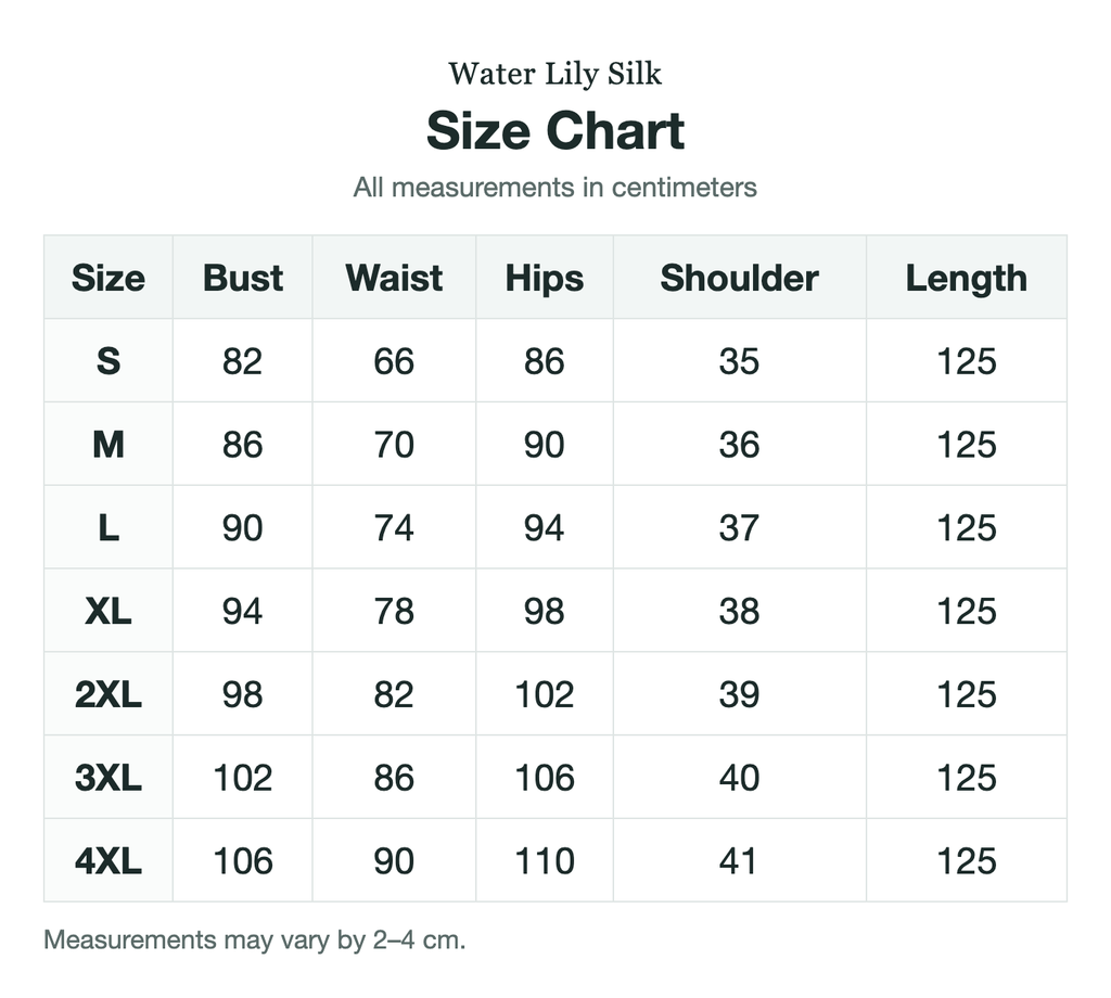 Size chart (cm)