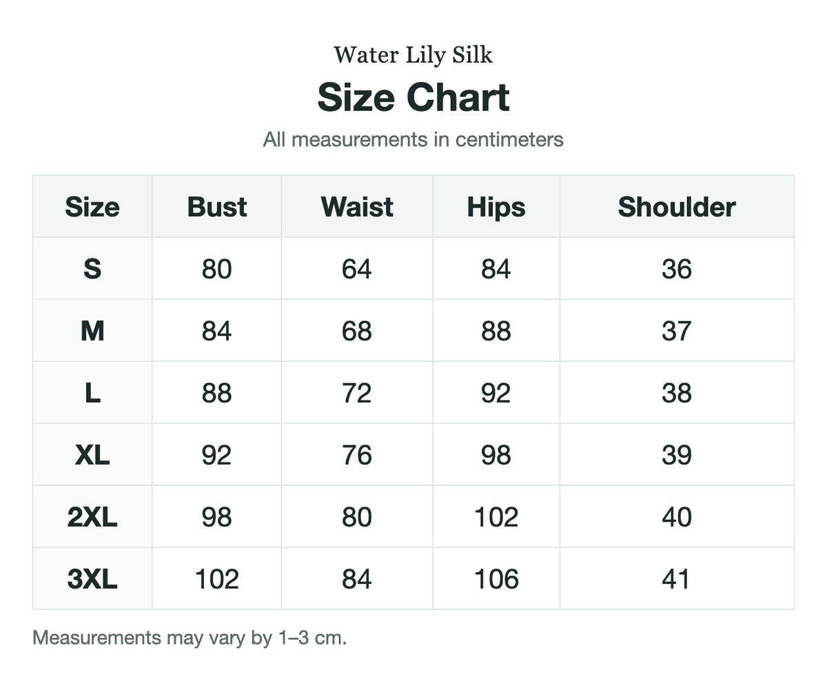 Size chart (cm)