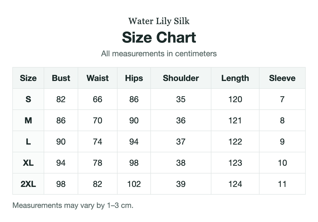 Size chart (cm)