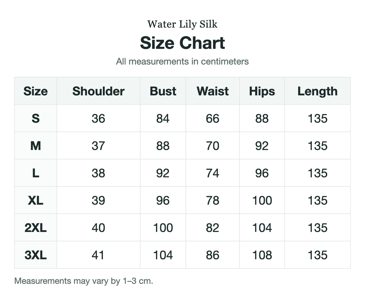 Size chart (cm)