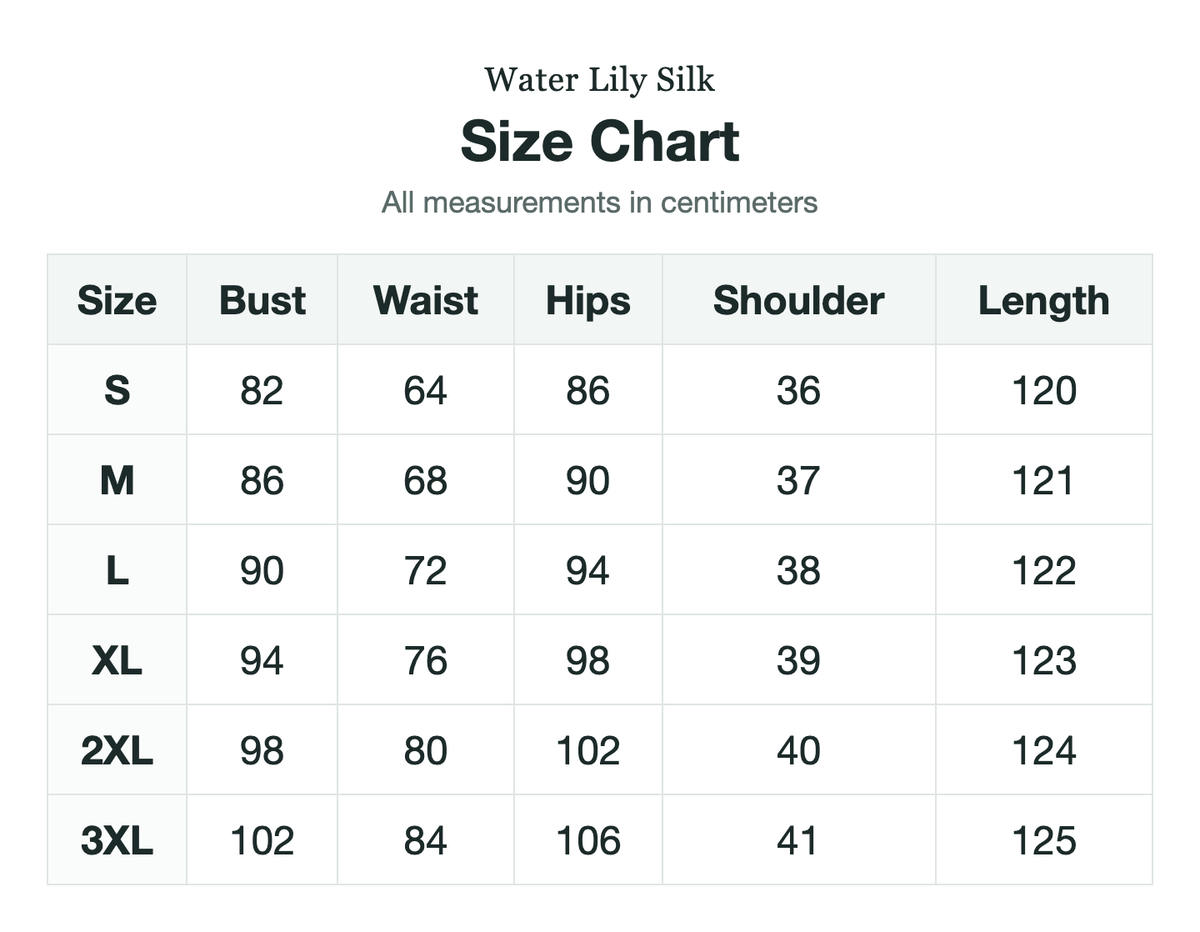 Size chart (cm)