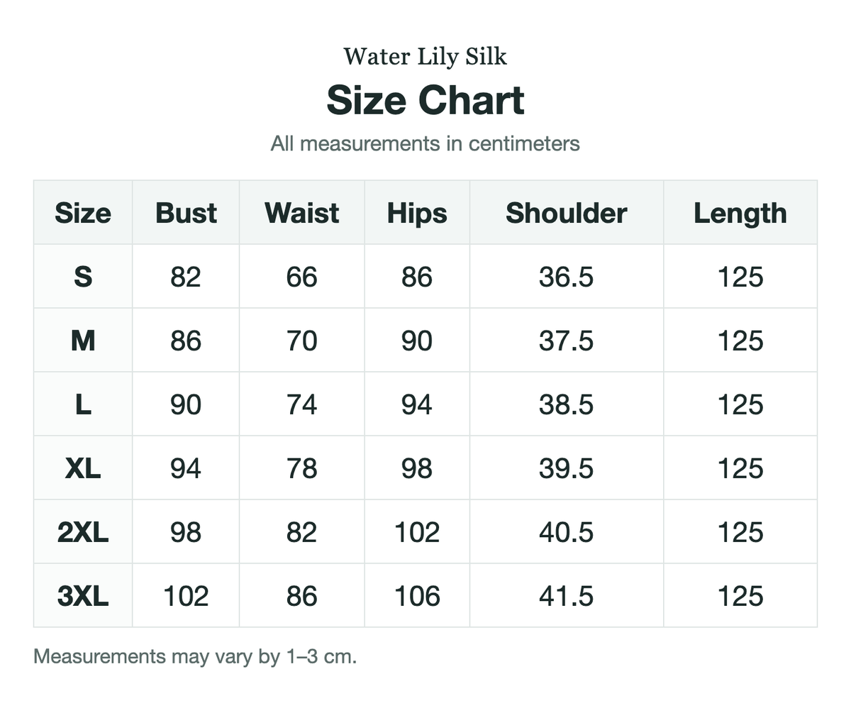 Size chart (cm)