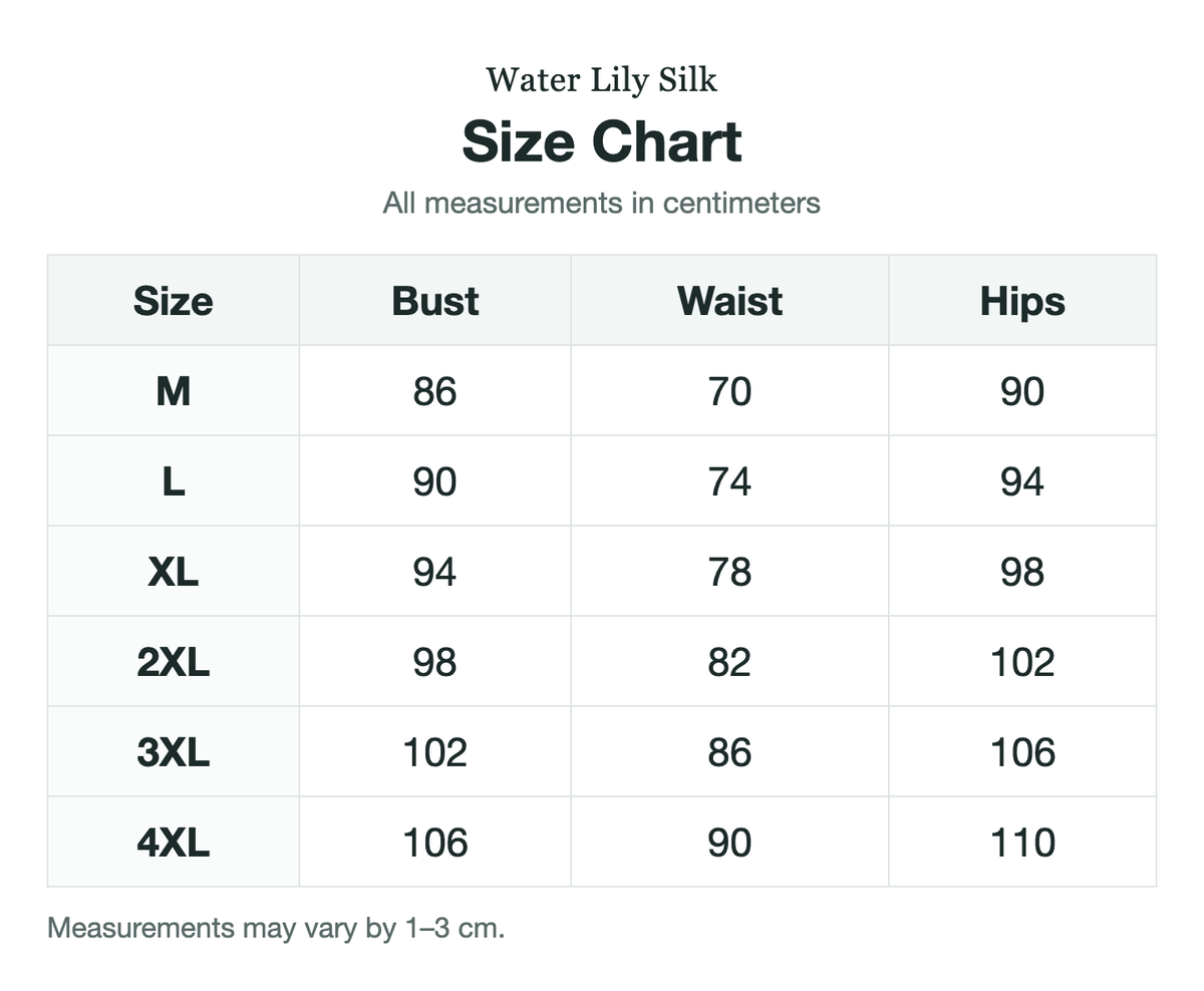 Size chart (cm)