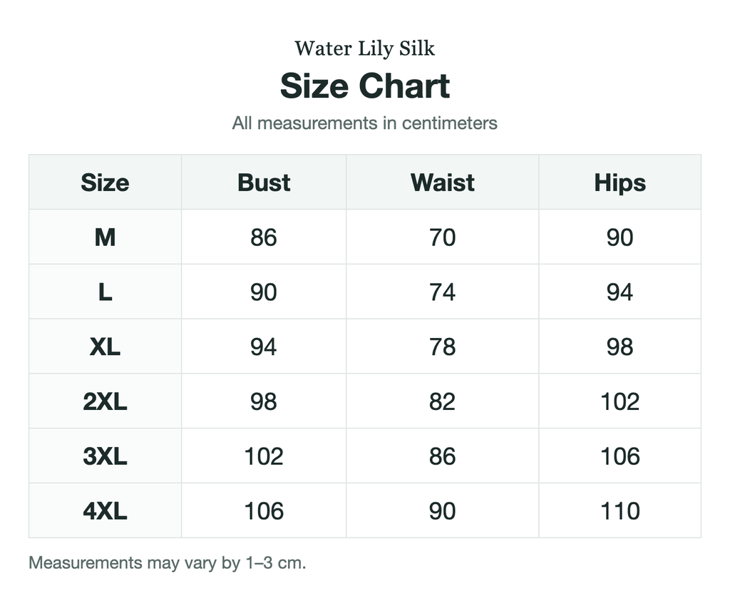 Size chart (cm)