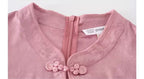 Plus Size Dusty Rose Qipao Dress | Floral A-Line Cheongsam, Neo-Chinese Midi Dress, Elegant Curvy Occasion Wear