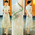 Yellow Botanical Qipao Dress | Neo-Chinese Cheongsam, Elegant A-Line Midi Dress, Nature-Inspired Occasion Wear (Copy) (Copy) (Copy) (Copy)