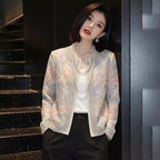 Ivory Botanical Embroidered Jacket | Neo-Chinese Cheongsam Layer, Elegant Evening Jacket, Floral Embroidery