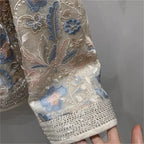 Ivory Botanical Embroidered Jacket | Neo-Chinese Cheongsam Layer, Elegant Evening Jacket, Floral Embroidery