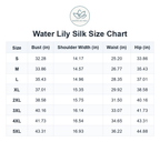 Size chart (inches)