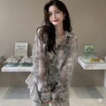 Ink-Wash Mist: Oversized Tie-Dye Shirt | Vintage Sun-Protection Summer Blouse | Breathable Korean Style Top