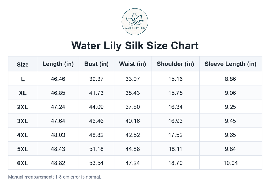 Size chart (inches)
