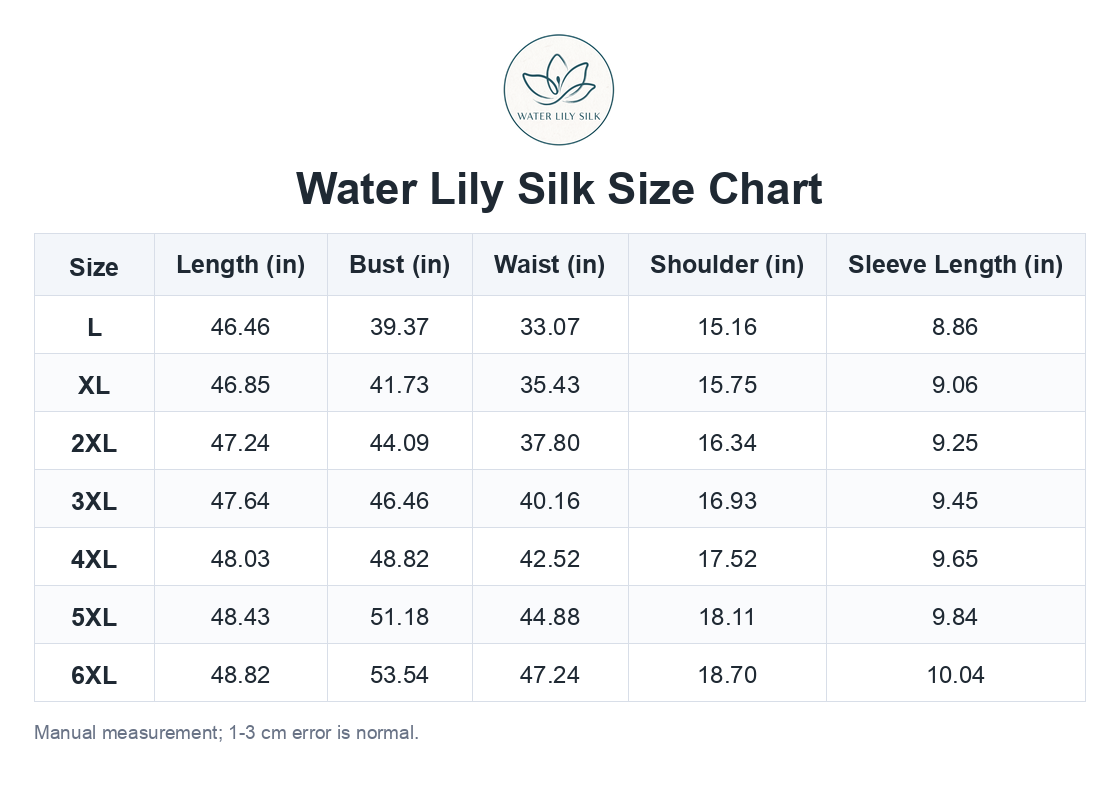 Size chart (inches)