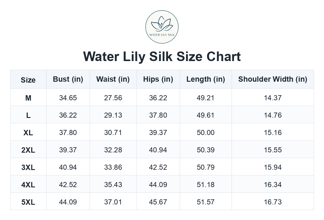 Size chart (inches)