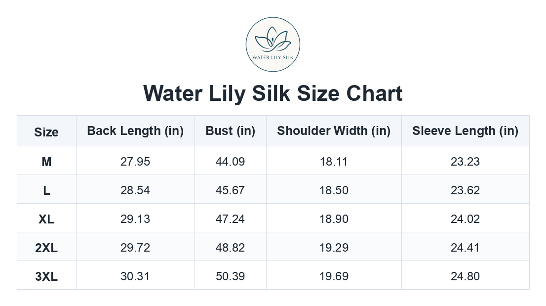 Size chart (inches)