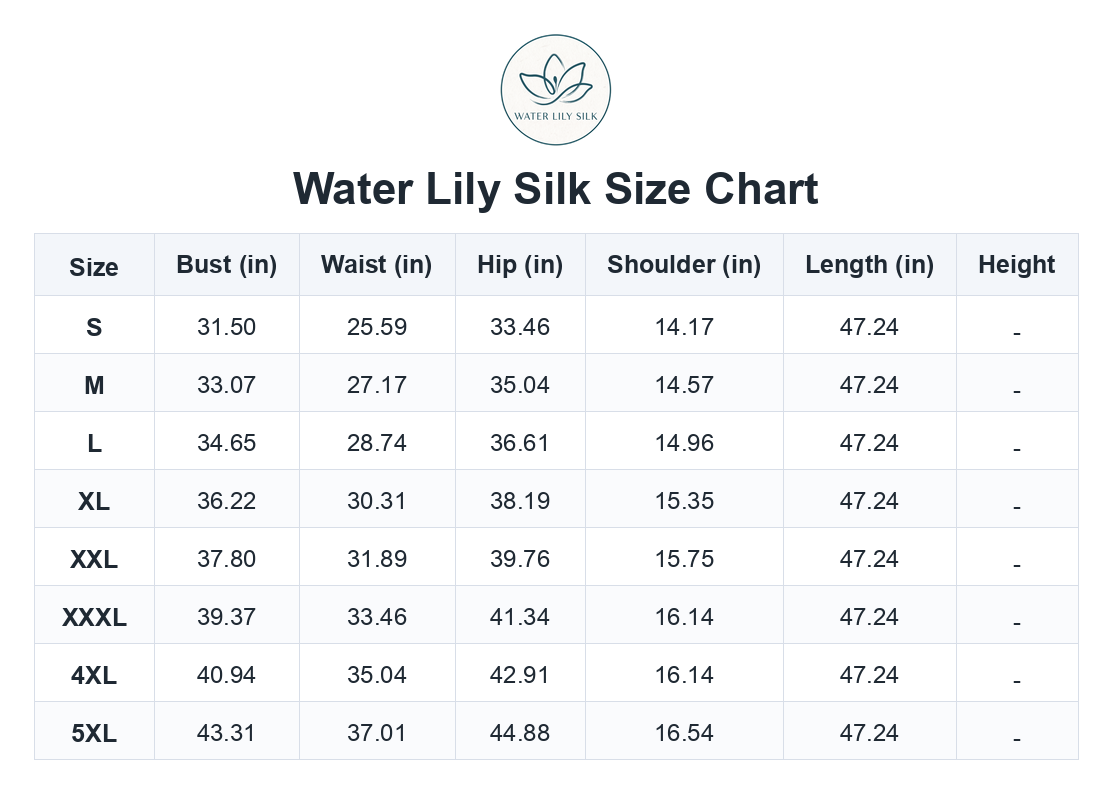 Size chart (inches)