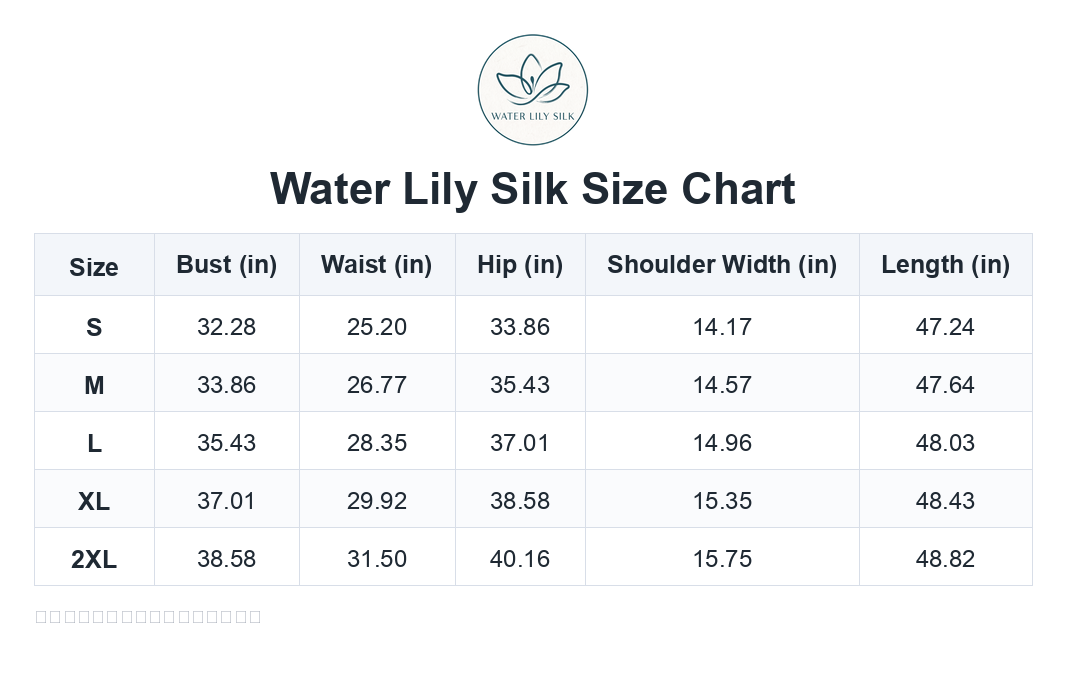Size chart (inches)
