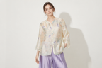 Ivory Butterfly Sheer Jacket | Neo-Chinese Layer, Airy Spring Outerwear, Botanical Butterfly Motif, Garden Party Wear
